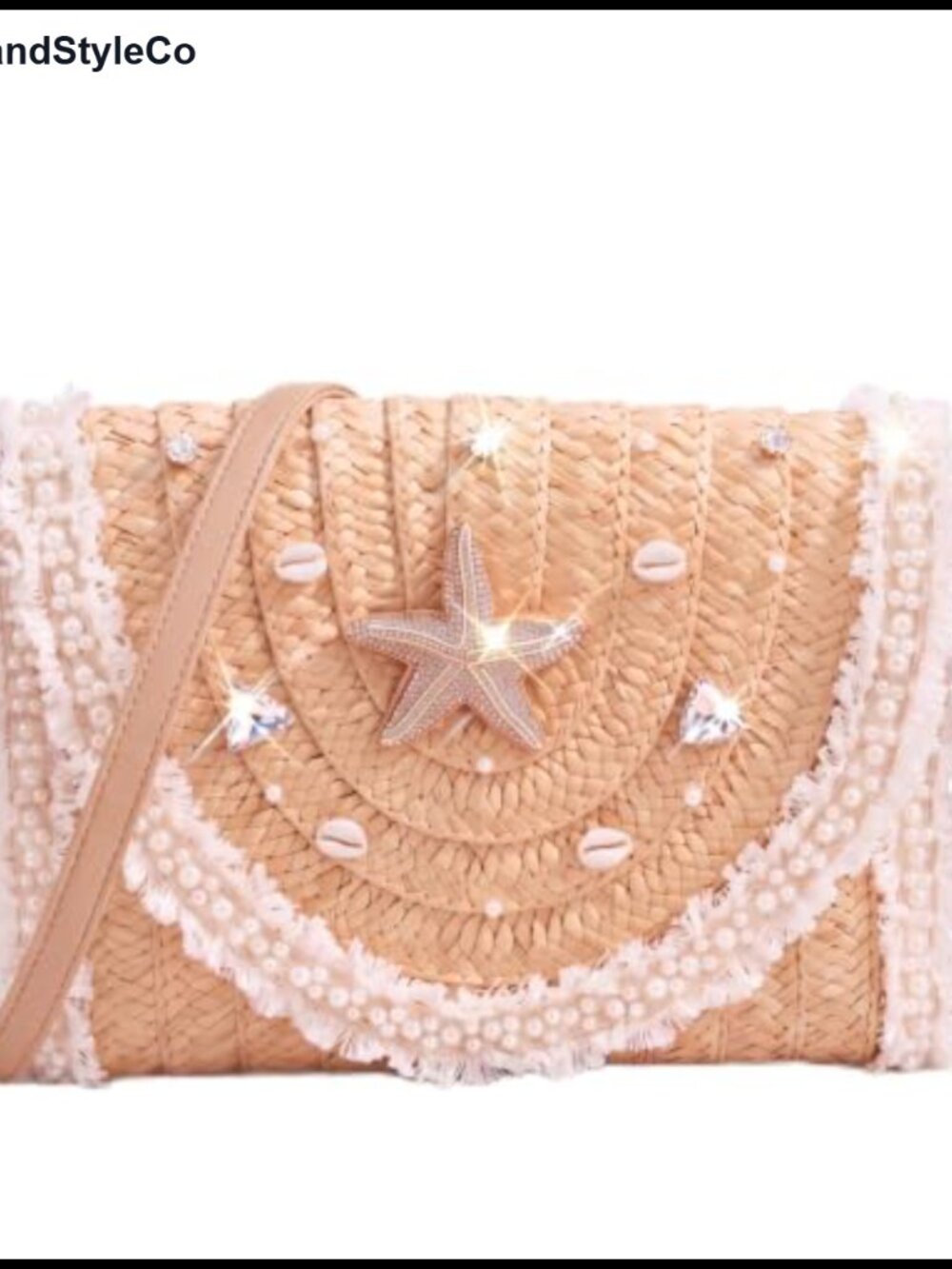 Women Crochet Woven Mesh Handbag Straw Envelope Style Crossbody